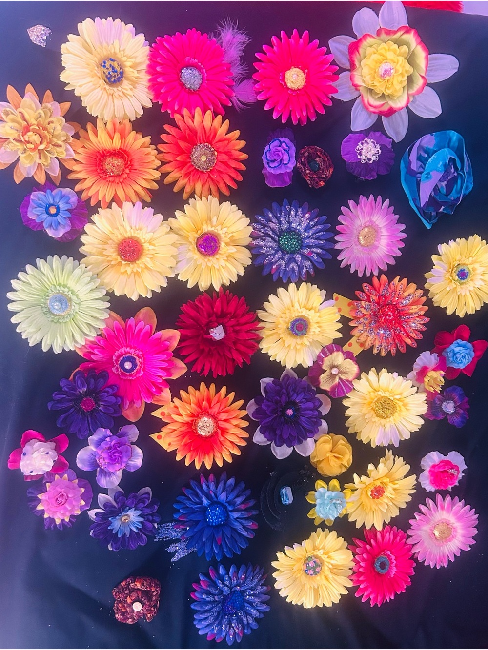 Bulk Lot of 45 Hand Made Flower Hair Clips